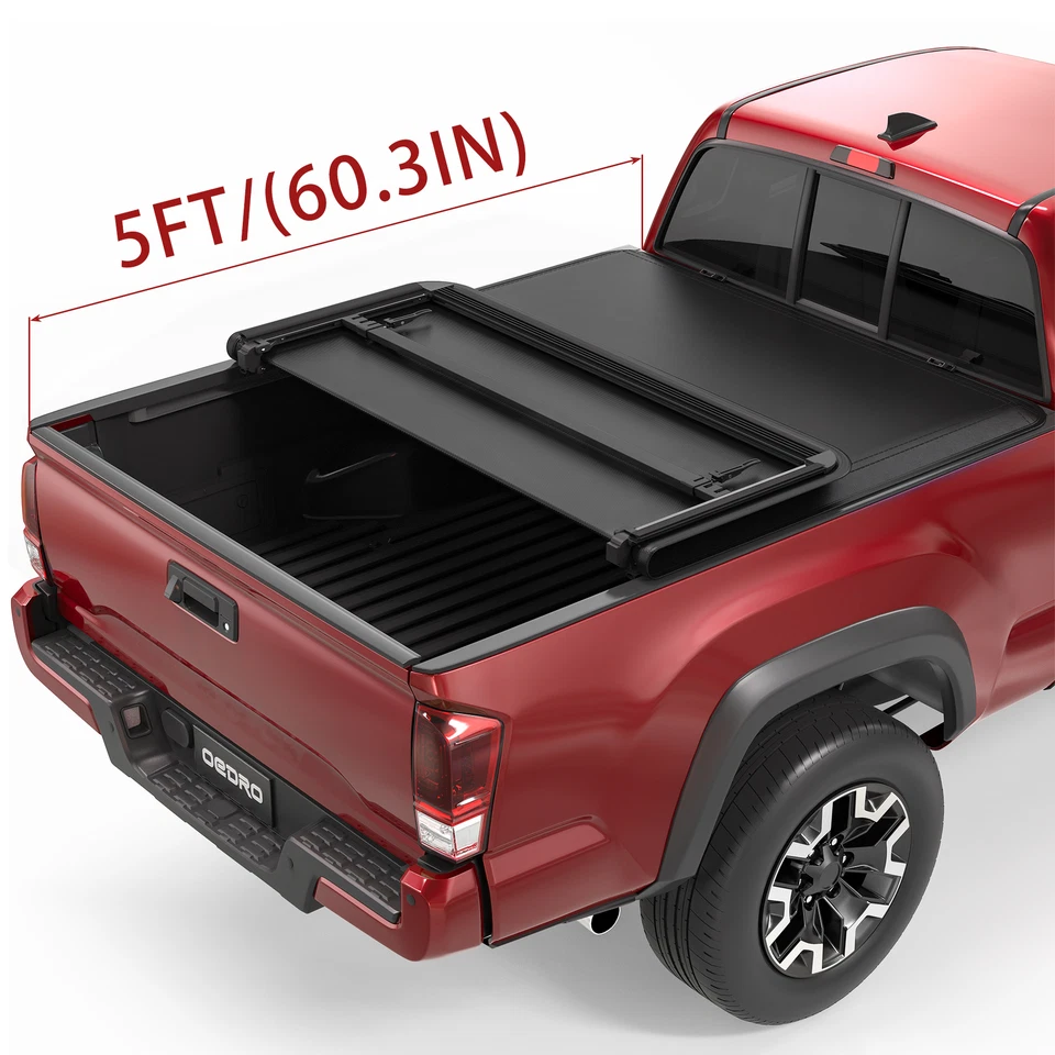 5FT Soft Tri-Fold Bed Cover Tonneau Cover for 2016-2023 Toyota Tacoma Truck Bed Foto 1 de 4