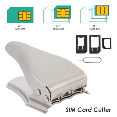 3 in 1 Zinklegierung + Edelstahl Nano Mini Micro SIM Kartenschneider Langlebig - Bild 1 von 4
