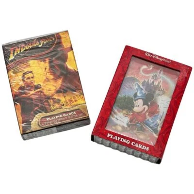 Cartas de baralho 2 baralhos - Indiana Jones e Mickey Mouse Disney quatro parques NOVO - Imagem 1 de 4