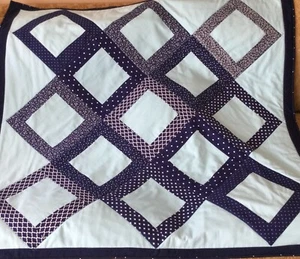 Baby Quilt. Navy Blue/Baby Blue. Baby Boy Quilt. 41X43 Quilt. Pillow 15X15. - Picture 1 of 7