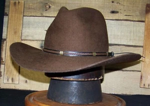 Cappello da cowboy Fincher's bianco davanti (6 5/8 marrone) - Foto 1 di 9