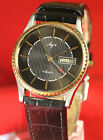 Vintage Soviet Russia Watch Luch "Carbon" Dial Slim 35Mm Quartz Wristwatch W115