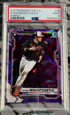 Ryan Mountcastle 2021 Bowman Chrome Purple Sapphire Rookie /25 RC PSA 9 Mint - Image 1 of 2