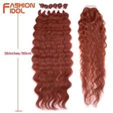 Paquetes de cabello Body Wave con cierre trama de cabello sintético 36 pulgadas 7 piezas/paquete de 320 g