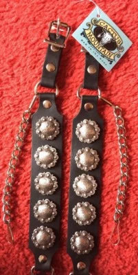 Correas para botas hechas a mano por Cactus Mountain Western Motociclista Vaquero Vaquera Ropa de escenario Foto 1 de 4