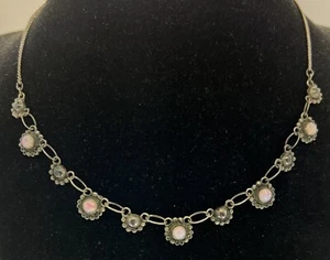 Vintage Sterling Necklace with Faux Opal - Picture 1 of 8