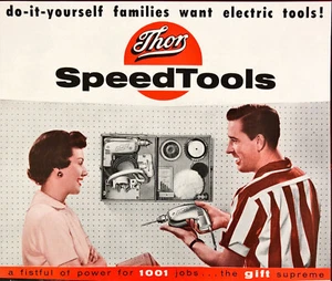 1955 Thor Electric Speed Tools Vintage Print Ad Wife Picking Gift for Husband - Picture 1 of 8