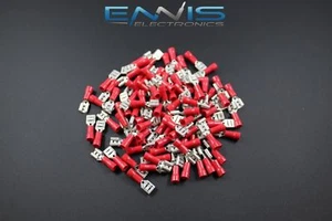 18-22 GAUGE 500 PK VINYL RED QUICK DISCONNECT FEMALE .205 TERMINAL CONNECTOR - Picture 1 of 4
