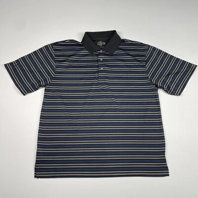 Camisa polo de golf Champions Tour para hombre grande multicolor a rayas manga corta golfista Foto 1 de 4