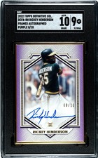 2022 Topps Definitive #DCFA-RH RIckey Henderson Auto Purple 8/10 SGC 10/9! MT!