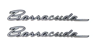 OER Zinc Diecast Front Fender Emblem Set For 1968 and 1970 Plymouth Barracuda - Image 1 of 4