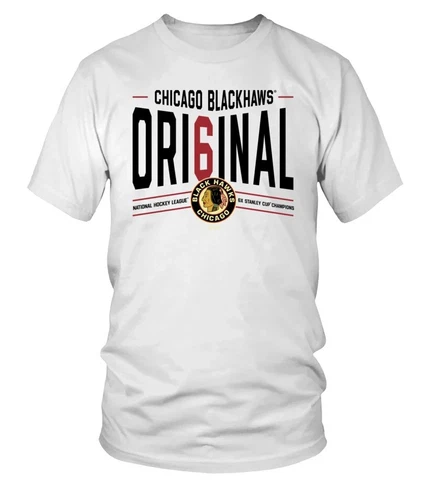 CHICAGO BLACKHAWKS GRAY ORIGINAL SIX UNISEX T-SHIRT GIFT FOR MEN WOMEN ALL SIZE Cover