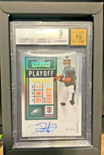 2020 Panini Contenders Jalen Hurts Playoff Ticket Auto /99 Rookie BGS 9 Auto 10