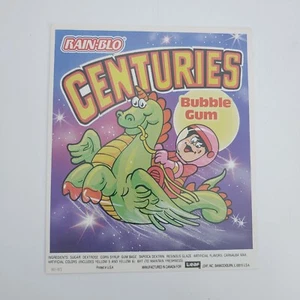 Vintage Rain-Blo Centuries Bubble Gum Vending Machine Card 1980s 90s Leaf - Picture 1 of 3