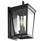 SAFAVIEH Outdoor Lantern Sconce Wall Light Weather Resistant Clear Glass Black