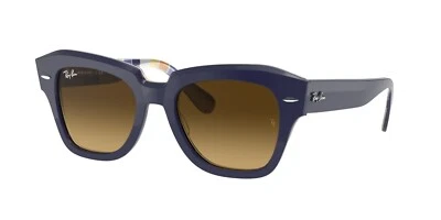 Gafas de sol Ray-Ban adulto RB2186 azul a rayas naranja/azul/marrón degradado 49 mm Foto 1 de 4