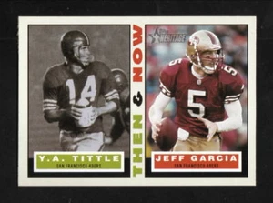 Y A Tittle Jeff Garcia 2001 Topps Heritage Then & Now San Francisco 49ers - Imagen 1 de 1
