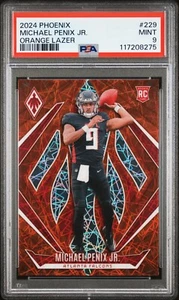 2024 Phoenix MICHAEL PENIX JR Orange Lazer Prizm Rookie PSA 9 #229 🔥 POP 1 OF 1 - Imagen 1 de 2