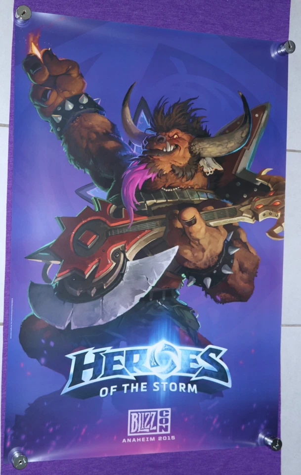 BLIZZCON BLIZZARD 2015 HEROES OF THE STORM POSTER ELITE TAUREN CHIEFTAIN ETC NEW Foto 1 de 2