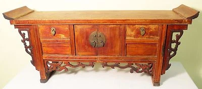 Antiguo pequeño altar chino (3167) madera Zelkova, circa 1800-1849 Foto 1 de 4