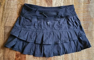 Ivivva by Lululemon Girls Set The Pace Skirt Size 10 Black Pleated Tennis Skort - Picture 1 of 4