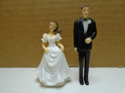 PLÁSTICO VINTAGE NOVIA Y NOVIO BODA PASTEL FIGURA TOPPERS SIN MARCA (VIN170) Foto 1 de 4