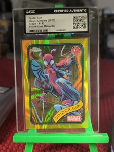 2025 Topps Chrome Marvel 1st No. 143 Spider-Girl Yellow Lava CGC Authentic - Bild 1 von 6