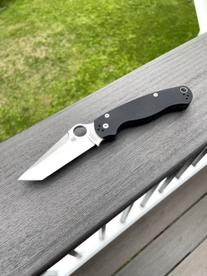 Spyderco Paramilitary 2 Tanto Negro G10 S30V Hoja Satinada C81GPT2 Descatalogado Foto 1 de 4