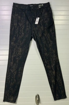 Pantalones de moda Express para dama talla 8 negro dorado color mezclado nuevos con etiquetas Foto 1 de 4