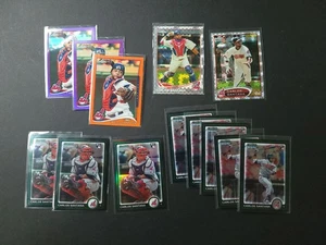 (13)  Topps Bowman Chrome Carlos Santana Refractor + Rookie lot 114, 210, 21 - Picture 1 of 5