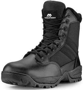 Men's Military Tactical Boots with Side Zipper, Lightweight Durable Work Boots - Picture 1 of 39
