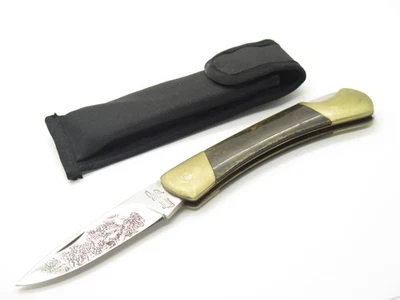 Vintage 1980s Frost Cutlery Seizo Imai Seki Japan Lockback Cow 4.25" Bone Knife - Image 1 of 4