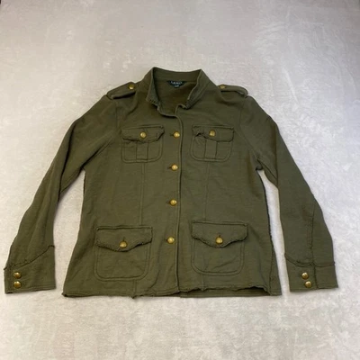 Lauren Ralph Lauren Military Style Olive Green Sweater Jacket Women Gold Buttons - Image 1 of 4