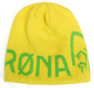 Norrona /29 Yellow and Green Logo Beanie 100% Merino Wool Adult Size L