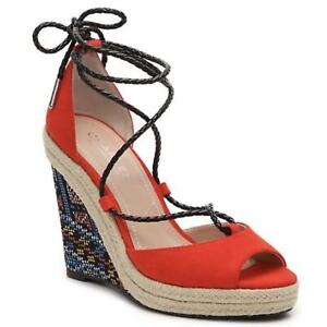 Charles By Charles David Boston Wedge Heel Boho Lace Up Sandals Multicolor 7 1/2
