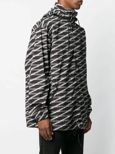 $1950 Balenciaga AUTENTICO logo monogramma M giacca antipioggia con cappuccio 46 571438TEL21