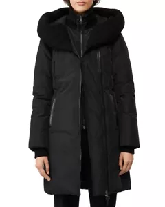 Mackage 254642 Womens Brigid Knit Trim Down Coat Black Size XXS - Picture 1 of 3