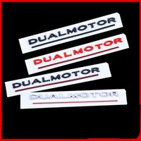 3D Black Dual Motor Rear Trunk Tailgate Emblem Badge Sticker Fit Tesla Model 3