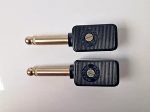 Vintage 2pcs Bulgin 6.35mm - 1/4'' Bakelite Phono Mono Plug Jack in Line plug - Picture 1 of 11