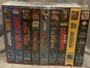 The John Wayne Larger Than Life Collection 9 VHS Movies BRAND NEW SEALED - Picture 1 of 6