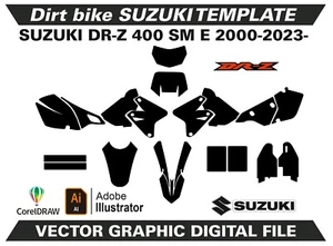SUZUKI DRZ 400 SM E 2000-2023- Template Vector Format Ai CDR EPS PDF M93 - Picture 1 of 2