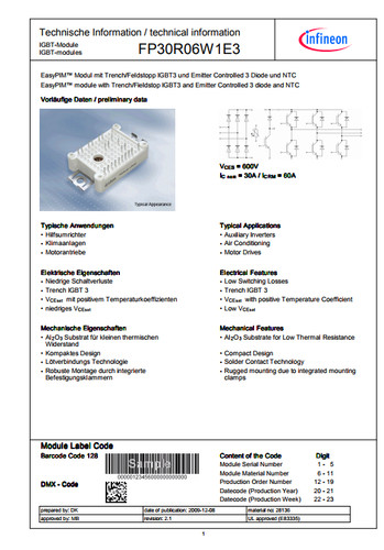 Module IGBT Infineon/EUPEC FP50R06W2E3 Neuf, Qualité Assurée - Pour Variateur, Alimentation