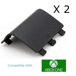 x 2 Xbox One/S Controlador Cubierta de Batería Paquete Carcasa Cubierta Trasera NEGRO - Imagen 1 de 4
