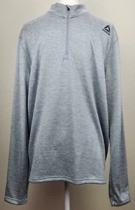 Reebok Men's Grey 1/4 " Zip long Sleeve Pullover Shirt - Picture 1 of 8