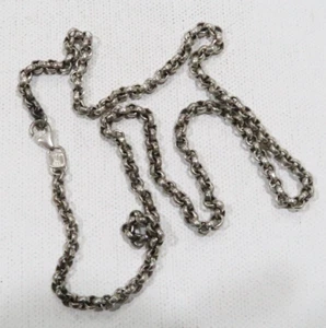 Vintage Fine Silver EUC .999 2 mm rolo chain Made in USA 19-20 inches 24 grams - Picture 1 of 6