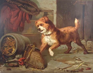 Antique Dog Cat Victorian Decal Transfer Sheet Decoupage Decalcomania 1880s - Picture 1 of 8