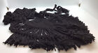 Vintage Crocheted Black Purse/bag Tassel Draw String 13” Tall X8” W NEEDS LINING