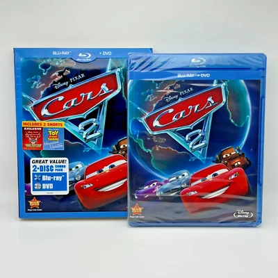 DISNEY PIXAR CARS 2 BLU-RAY + DVD COMBO PACK W/ SLIPCOVER BRAND NEW SEALED - Image 1 of 4