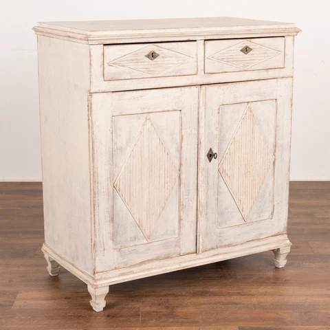 Antique Gustavian White Painted Sideboard Buffet, Sweden circa 1860 Cover