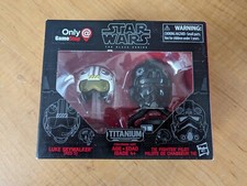 RARE      Star Wars Luke & Tie Fighter Pilot Helmets Titanium Black Series